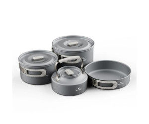 Набір посуду (2 каструлі, чайник, сковорідка) Naturehike CNK2450CF010, алюміній